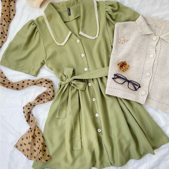 Green retro dress - Picture 3 of 3